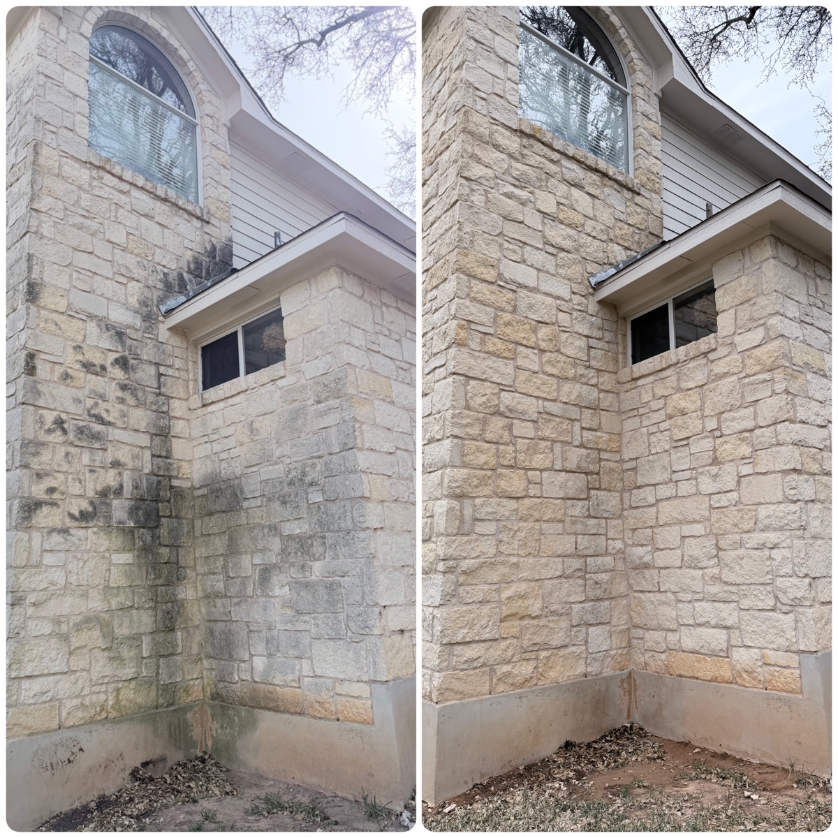 Stone house exterior cleaning