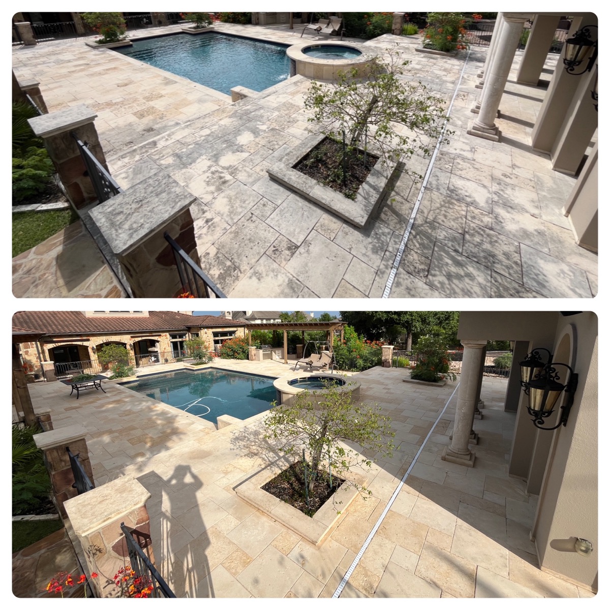 Pool deck pressure washing